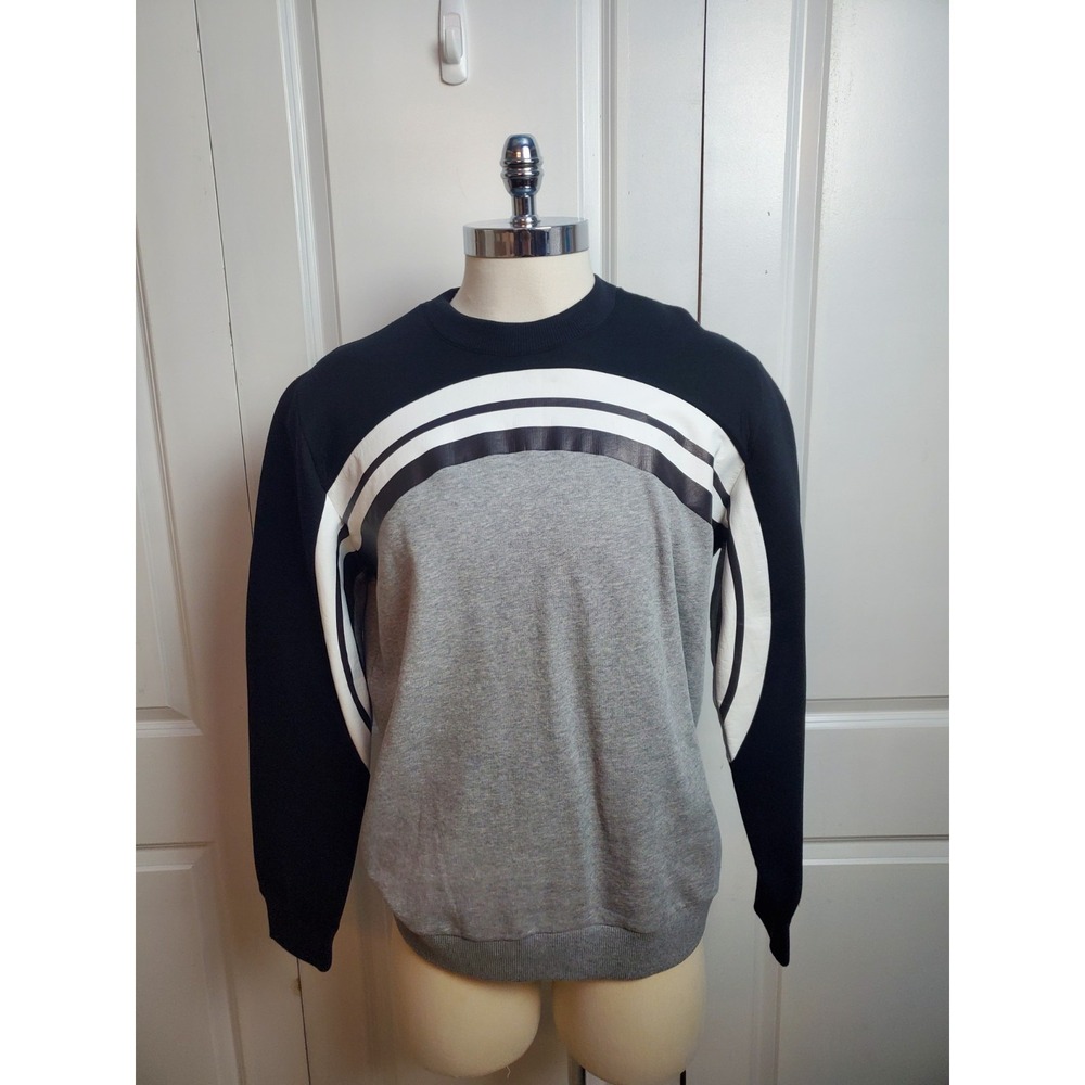 Givenchy Crewneck Sweater Grey‎ Black White Striped - Size M